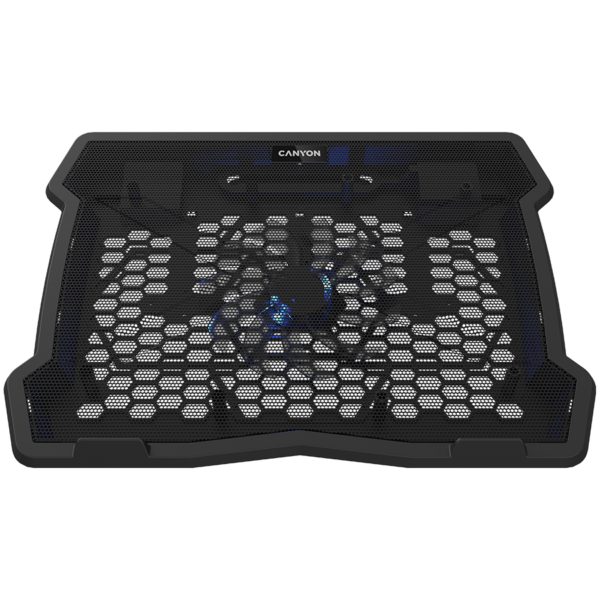 Cooling stand single fan with 2x2.0 USB hub, support up to 10”-15.6” laptop, ABS plastic and iron,  Fans dimension:125*125*15mm(1pc), DC 5V, fan speed:  800-1000RPM, size:340*265*30mm, 406g