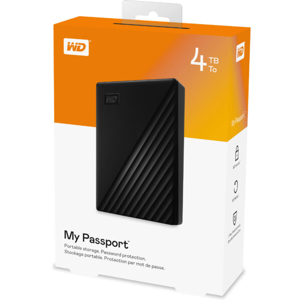 Eksteri Hard disk WD 4TB My Passport Black (WDBPKJ0040BBK-WESN)