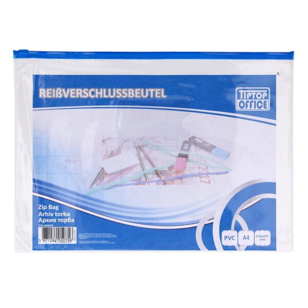 TTO Fascikla PVC Zip A4 Plava TR