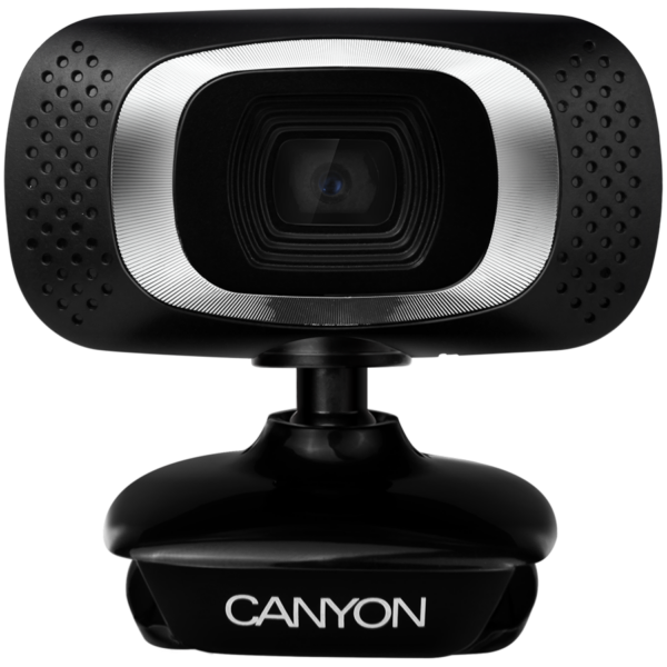 CANYON C3 720P HD webcam with USB2.0. connector, 360° rotary view scope, 1.0Mega pixels, Resolution 1280*720, viewing angle 60°, cable length 2.0m, Black, 62.2x46.5x57.8mm, 0.074kg