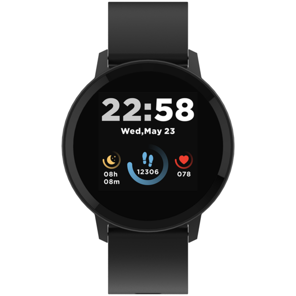 Smart watch, 1.3inches IPS full touch screen, Round watch, IP68 waterproof, multi-sport mode, BT5.0, compatibility with iOS and android, black , Host: 25.2*42.5*10.7mm, Strap: 20*250mm, 45g