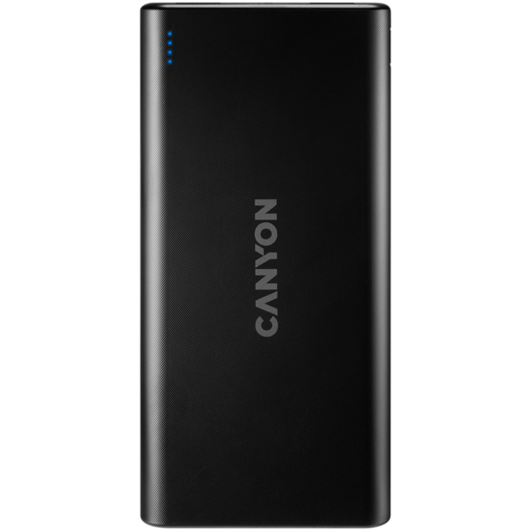 CANYON PB-106 Power bank 10000mAh Li-poly battery, Input 5V/2A, Output 5V/2.1A(Max), USB cable length 0.3m, 140*68*16mm, 0.24Kg, Black