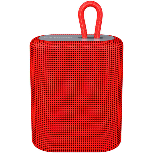 Canyon Bluetooth Speaker, BT V5.0, BLUETRUM AB5365A, TF card support, Type-C USB port, 1200mAh polymer battery, Red, cable length 0.42m, 114*93*51mm, 0.29kg