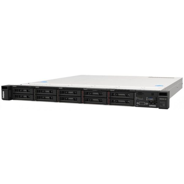 Lenovo ThinkSystem SR250 V2; Intel Xeon E-2334(4C 3.4GHz 8MB Cache/65W); 1x16GB UDIMM; O/B, 2.5" HS (8), SW RAID; HS 450W Titanium PSU, XCC Enterprise, Rails, 3yr warranty